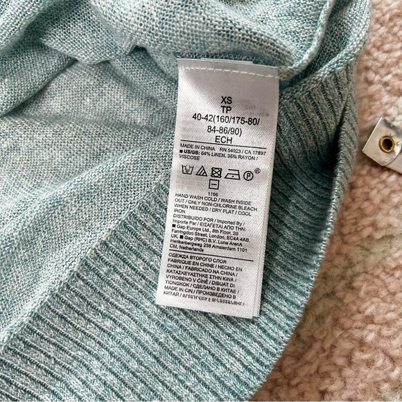 Banana Republic Short Sleeve Sweater Lightweight Knit Size XS Linen Blend - Picture 4 of 9